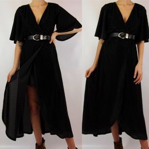 Lost + Wander Black Maxi Dress w/ Striped Detail